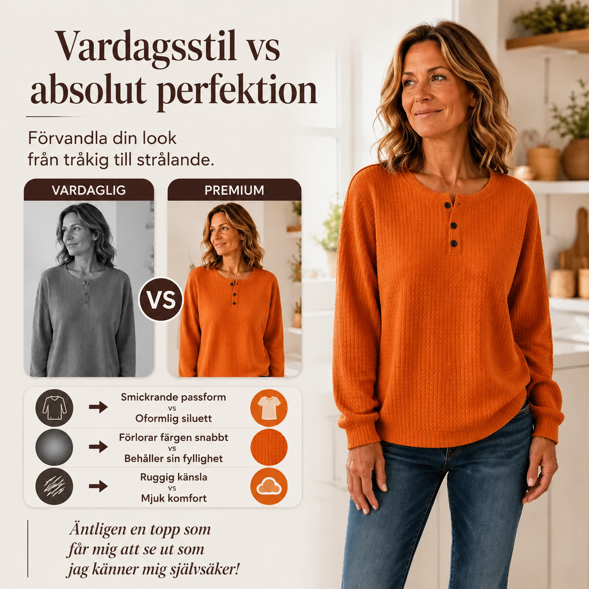 Dam casual sweatjacka i våffelstickning-1