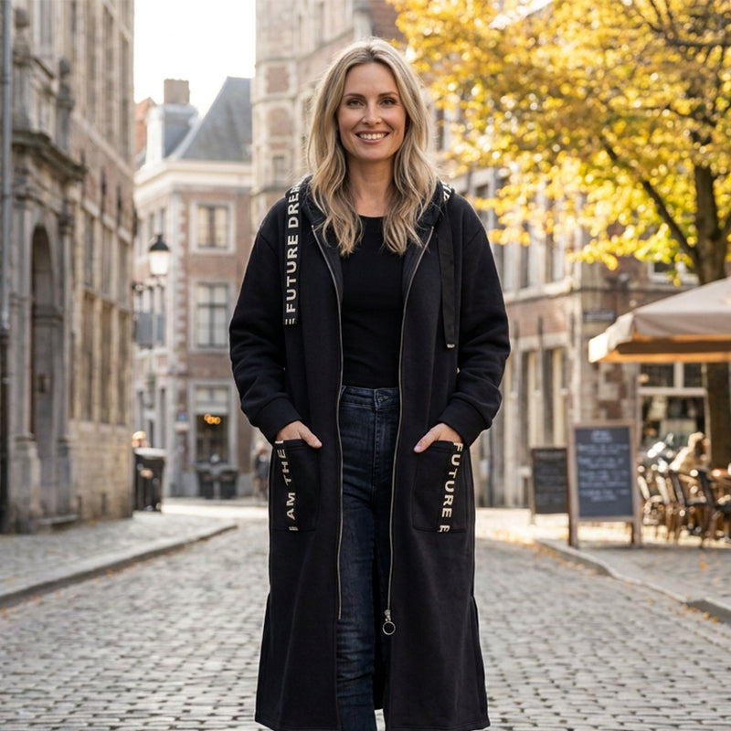 🔥50% 🍂 SÄSONGSERBJUDANDE | Lång hoodie för dam-10
