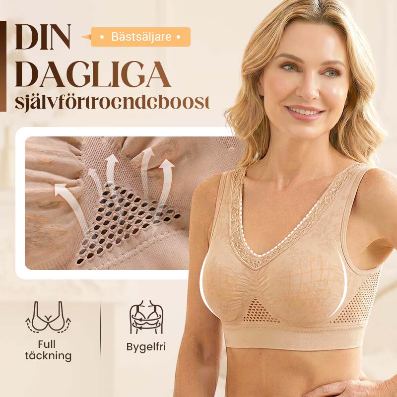【🔥50 % rabatt! ✨Köp 1 få 1 gratis - 2 st】Bekväm lyftande behå i ren bomull utan knappar