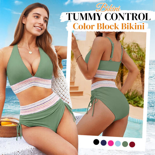 👙Kolorowe bikini z wysokim stanem do kontroli brzucha🏖️