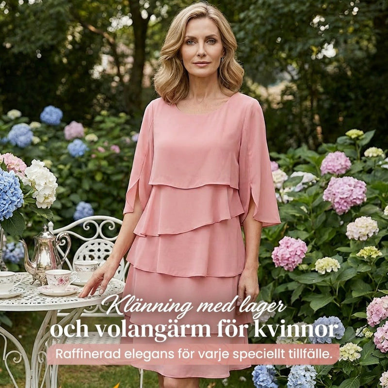 ⏰ Klänning i lager och volangärmar | Visa upp feminin elegans på ett enkelt sätt 🌸-3