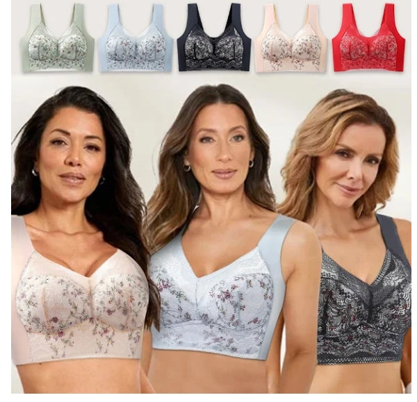 🔥Sista dagen Köp 1 och få 2 gratis 🔥- Plus Size Sömlös Push Up Trådlös BH-13