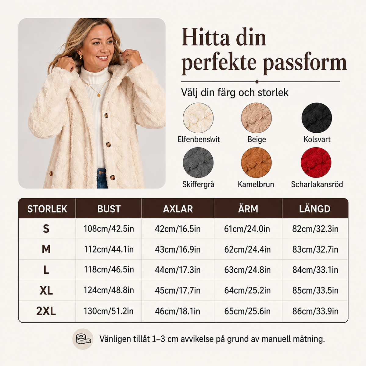 🧸50 % rabatt✨Varm damjacka med huva och rutmönster-5