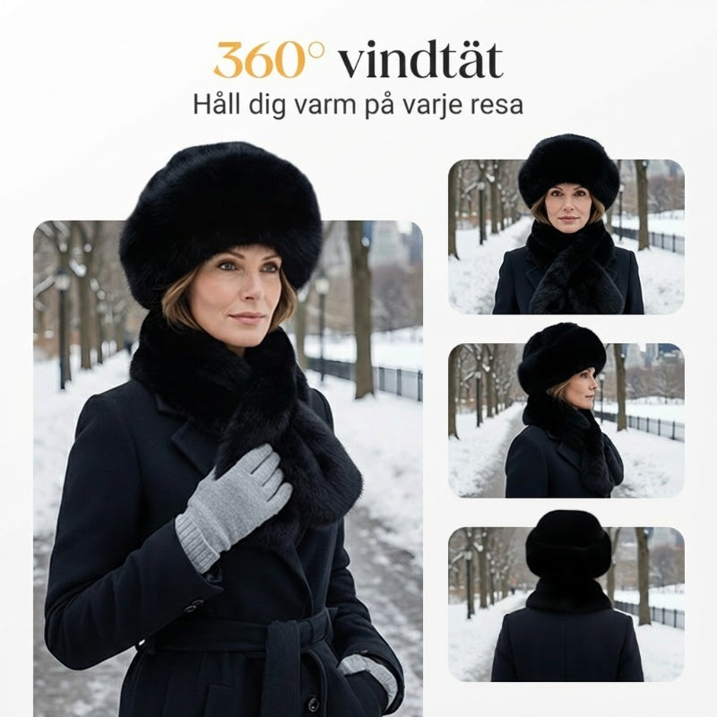 🔥 VINTERREA 50% RABATT! ❄️ Fluffig Pälskeps – Varm Vinterkeps + Gratis Matchande Halsduk-5