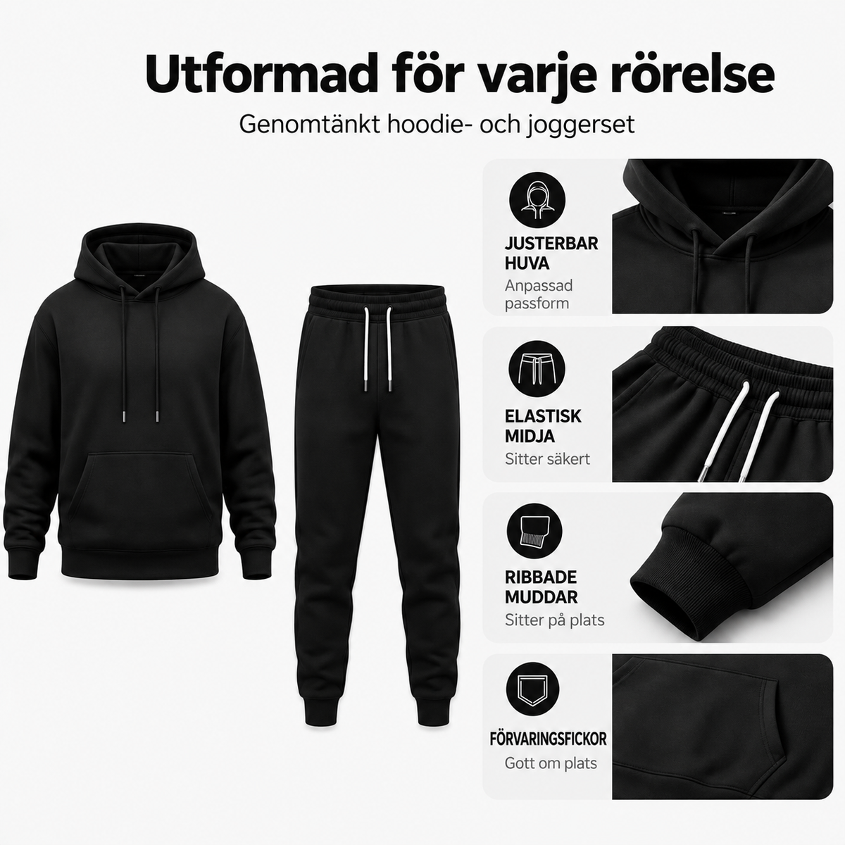Set i två delar för män: ledig huvtröja och mjukisbyxor-1