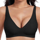🔥50 % rabatt! 💕 Jelly Trådlös BH – 9 färger | S–3XL | Sömlös, Push-Up, Djup V-ringning | Vardagskomfort-19