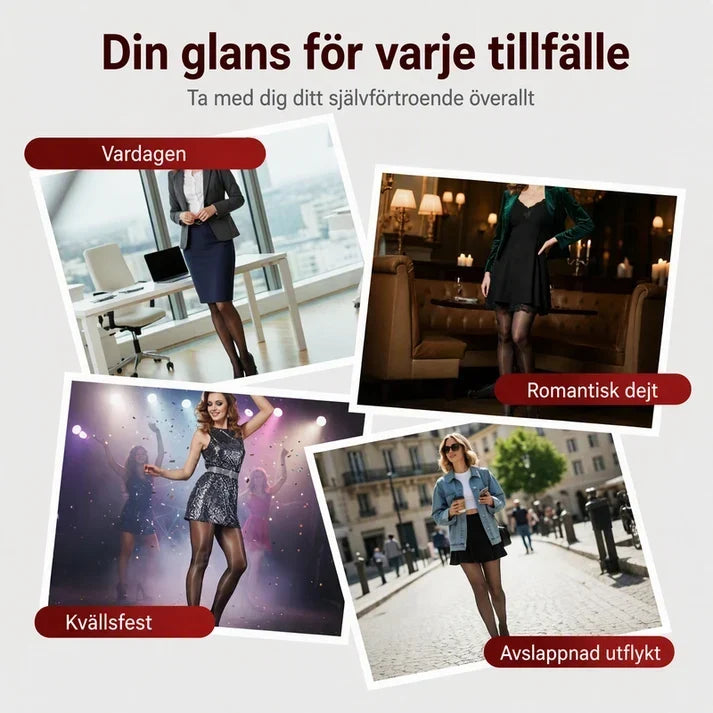 💖 Vardagskomfort | Skira och glänsande strumpbyxor med hög midja för dam – Köp 1 Få 1 Gratis-7