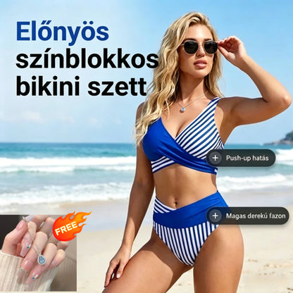 👙 Barevně blokované bikiny S-3XL: Stylové a tvarující dvoudílné plavky 🌊