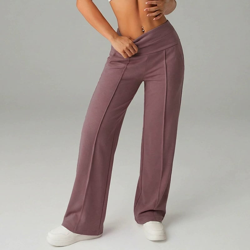 👖 50% RABATT! 💃 Dambyxor med Raka Ben – Enfärgade, Lösa & Bekväma – Perfekt för Vardag och Kontor 👜-18