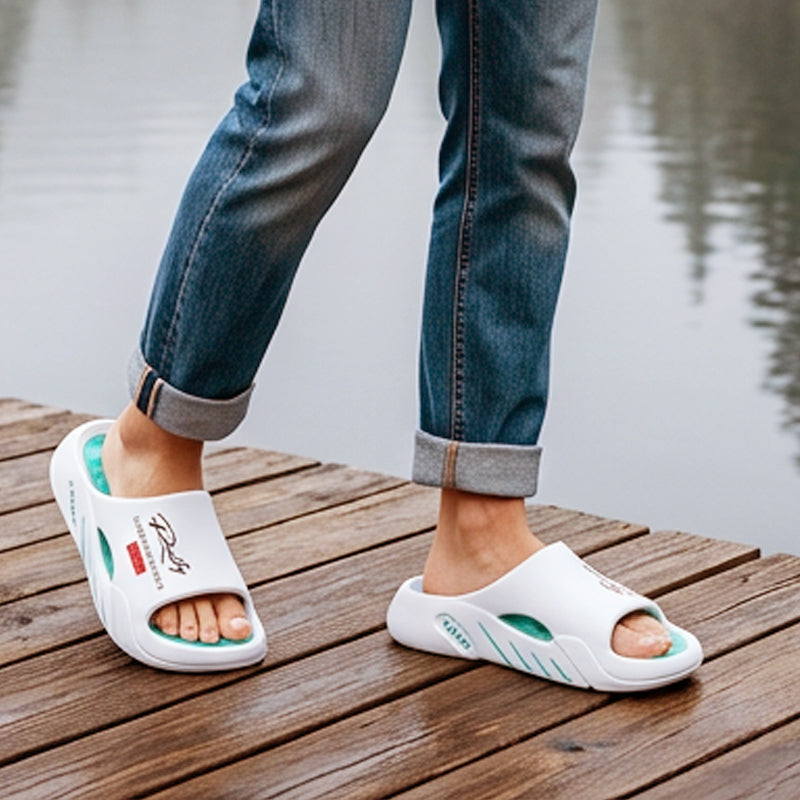 ☁️ 🎁Nyhet 50 % rabatt | Halkfria molnslides med tjock sula för herrar-5