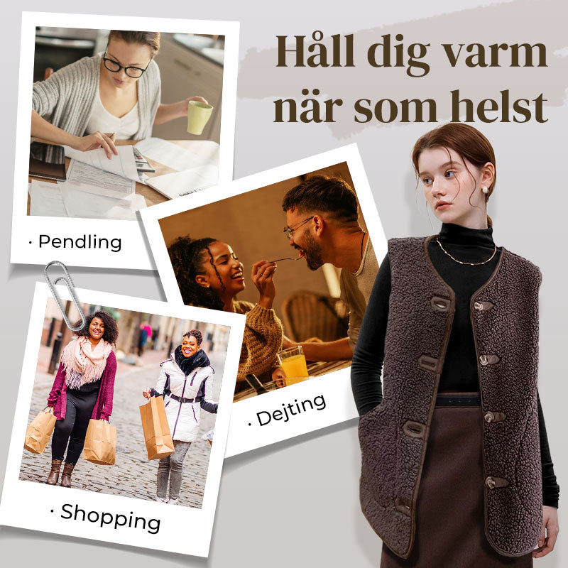 🧥 Kvinnors höstväst – knäppbar, kort och varm, mjuk och bekväm, perfekt för höst och vinter! ✨-5