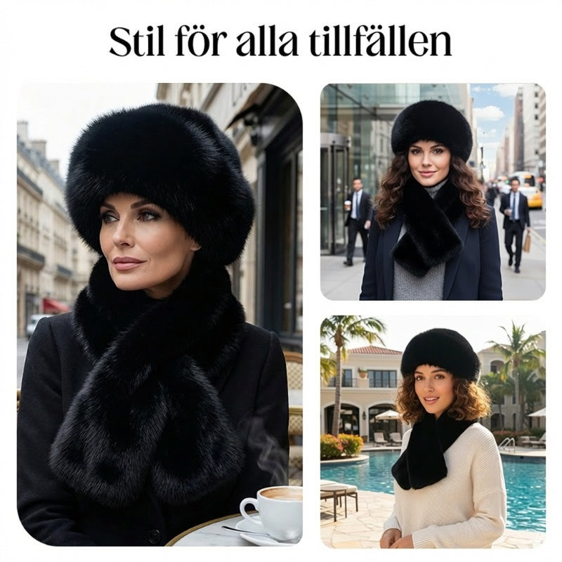 🔥 VINTERREA 50% RABATT! ❄️ Fluffig Pälskeps – Varm Vinterkeps + Gratis Matchande Halsduk-2