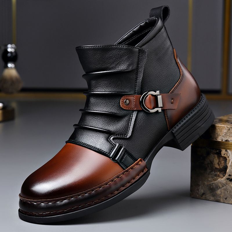 👞 Herrstövlar i äkta läder – Slitstarka, snygga och bekväma hela dagen för vardag och arbete 🔧-2