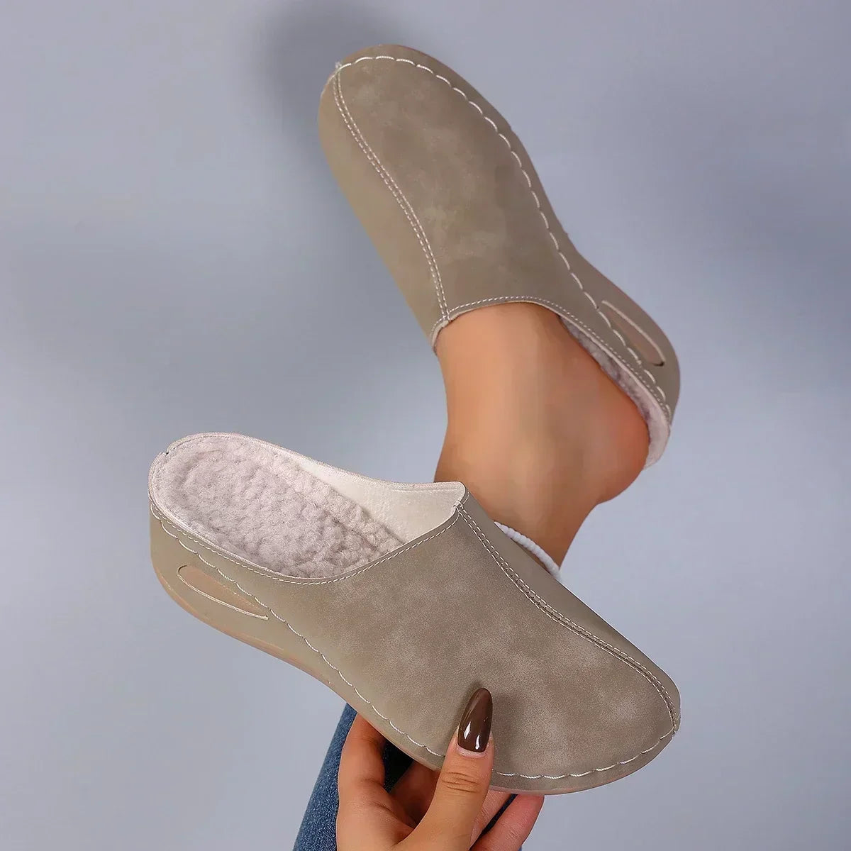 Ergonomiska och halksäkra ortopediska vintertofflor-4