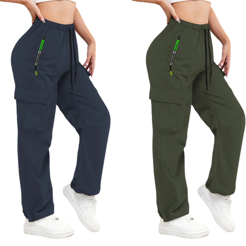 🔥50% 💥 Vintage-cargobyxor för dam med fickor – lös passform, andningsbara, justerbar midja ✨-24