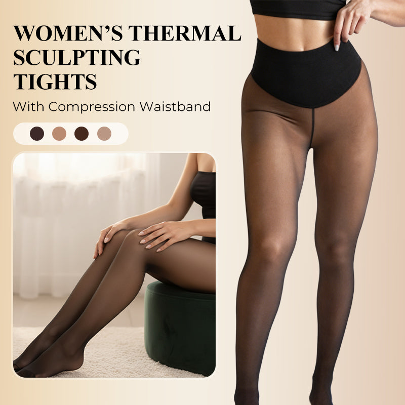 🔥Begränsad tid 50 % rabatt⏰Termiska formande tights för kvinnor med kompressionsmidjeband💕-5