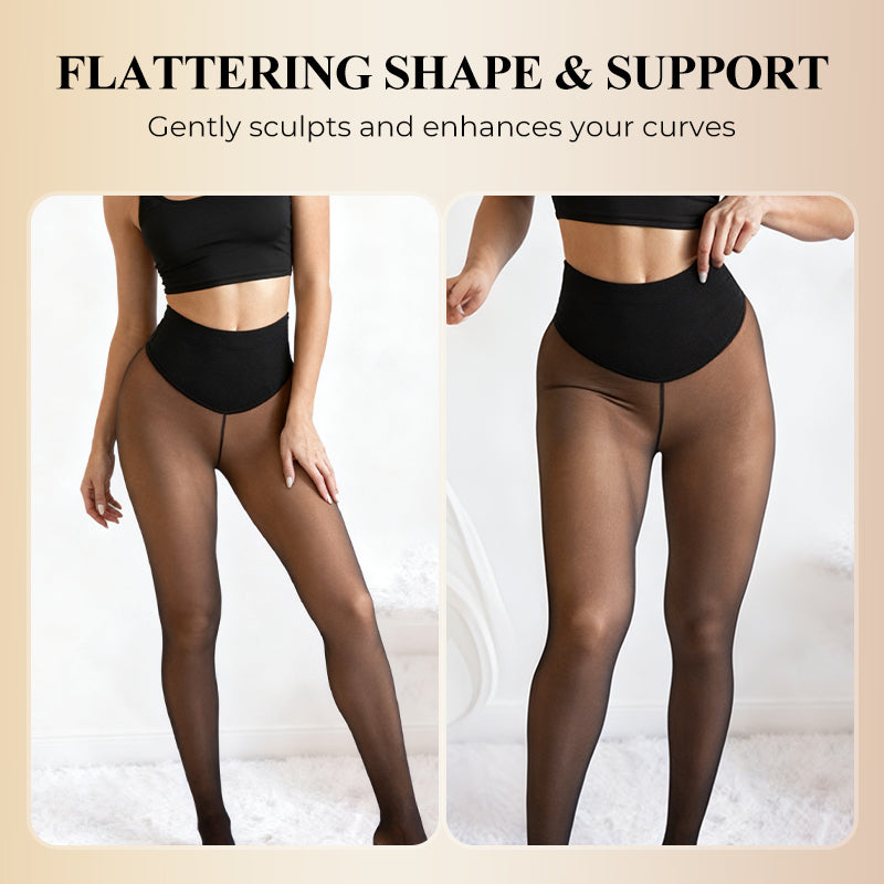 🔥Begränsad tid 50 % rabatt⏰Termiska formande tights för kvinnor med kompressionsmidjeband💕-9