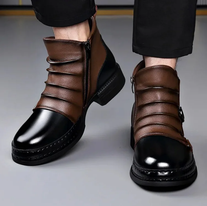 👞 Herrstövlar i äkta läder – Slitstarka, snygga och bekväma hela dagen för vardag och arbete 🔧-10