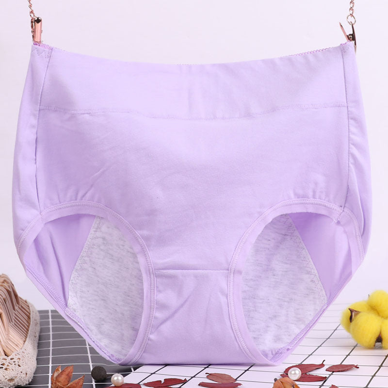 🔥Hög midja Plus Size bomull Antibakteriella och läckagesäkra fysiologiska underkläder-6