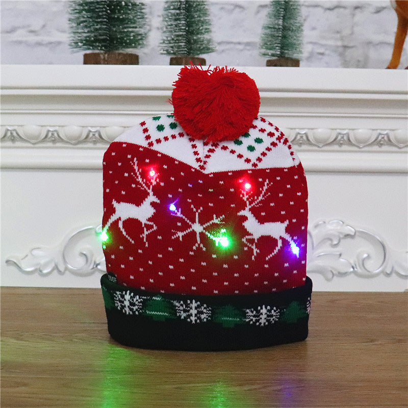 🔥50 % rabatt! 🎄 LED-belyst stickad julmössa – 6 blinkande jul-LED:er med 3 ljuslägen & pompom-14