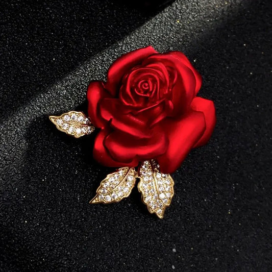 🌹Wysokiej jakości emaliowana broszka w kształcie róży✨