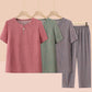 👚Top z krótkim rękawem i elastycznym paskiem Top Spodnie Casual Zestaw 2 szt.✨
