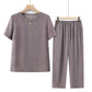 👚Top z krótkim rękawem i elastycznym paskiem Top Spodnie Casual Zestaw 2 szt.✨