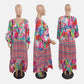 💗Sukienka plus size w kwiaty z dekoltem w serek