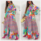 💗Sukienka plus size w kwiaty z dekoltem w serek