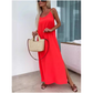 💗Luźna sukienka maxi na ramiączkach z rozcięciem z boku👗