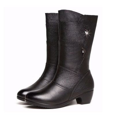 💖Moda Casual Czarne buty damskie z naturalnej skóry👢