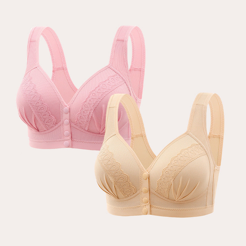 💥👙SISTA DAGEN REA - KÖP 1 FÅ 1 GRATIS!!💘CloudComfort Frontknäppt Bomullsbh – Andningsbar • Bygelös • Stöd Hela Dagen • Icke Vadderad & Hudvänlig🌿-15