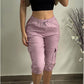 💕Damskie szorty skinny z podwiniętym sznurkiem