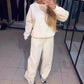 💖 Damska bluza z okrągłym dekoltem i dwuczęściowy zestaw joggerów