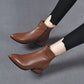 👢Damskie buty do kostki na obcasie ze skóry PU