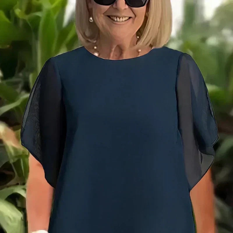 ✨Charmigt set med oregelbunden topp 👗 Elegant set med vida byxor – Bekväma och perfekta för våren-4