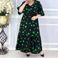 💖Elegancka sukienka w kropki plus size z dekoltem w szpic