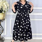 💖Elegancka sukienka w kropki plus size z dekoltem w szpic
