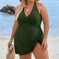 🩱 Dámské plus size jednodílné plavky s ohlávkou – Elegantní, tvarující, UV ochrana ☀️🏖️
