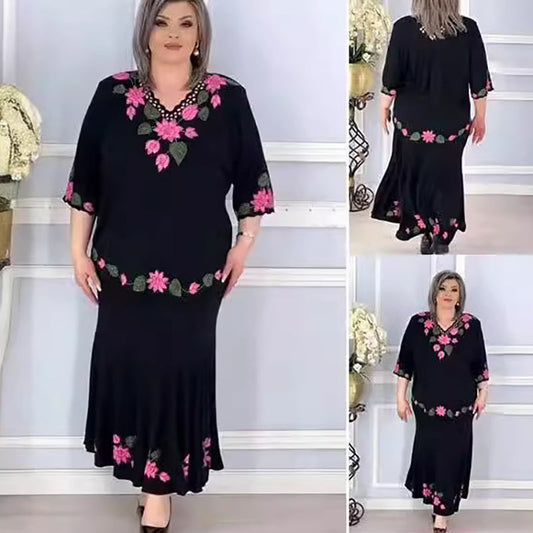 🌷Elegancka damska sukienka w kwiaty z dekoltem w szpic✨