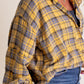 💖Damska koszula w kratę Mineral Washed Button Down
