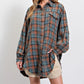 💖Damska koszula w kratę Mineral Washed Button Down
