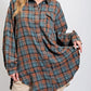 💖Damska koszula w kratę Mineral Washed Button Down