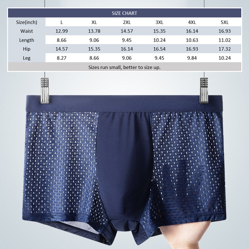 🔥50% Ice Silk Mesh Antibakteriella boxerkalsonger som andas-14