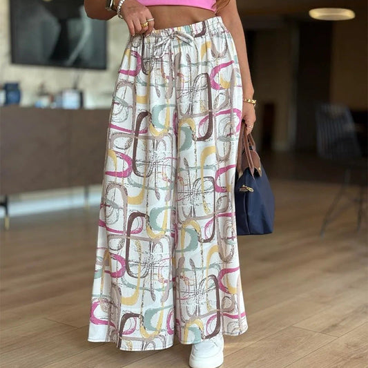 【S-4XL】🌺Damskie spodnie casualowe z szerokimi nogawkami i kieszeniami naszywanymi✨Naszyjnik z krzyżem i koroną👑