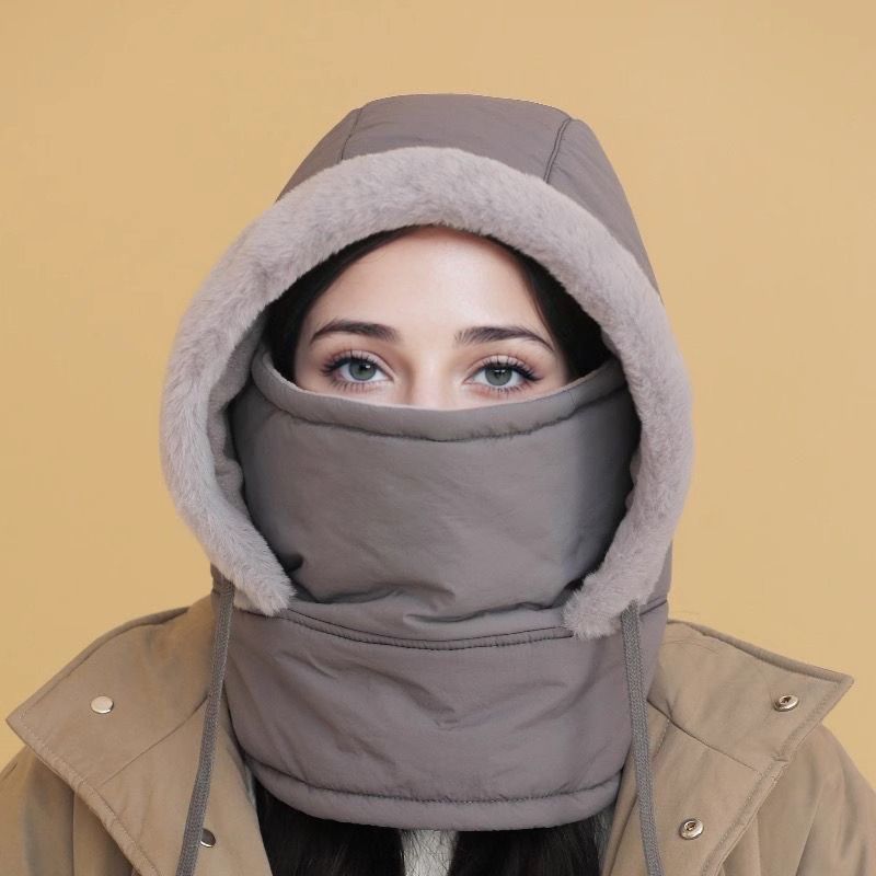 ❄️Fodrad, tjock termisk mössa med ansiktsmask för män och kvinnor-9