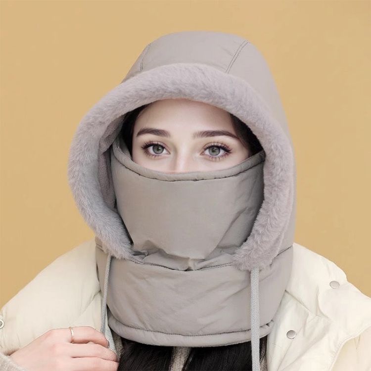 ❄️Fodrad, tjock termisk mössa med ansiktsmask för män och kvinnor-13