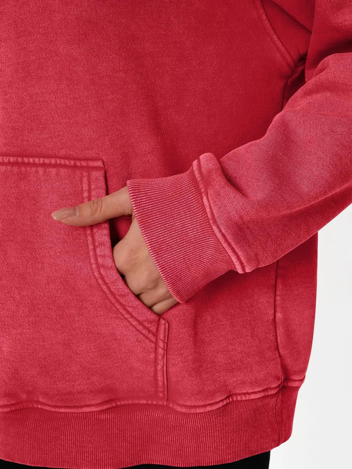 Trendig Oversized Damhoodie med Långärmar-5
