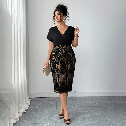 📢📢50 % SLEVA !! ⏰Dámské ležérní módní šaty s výstřihem do V