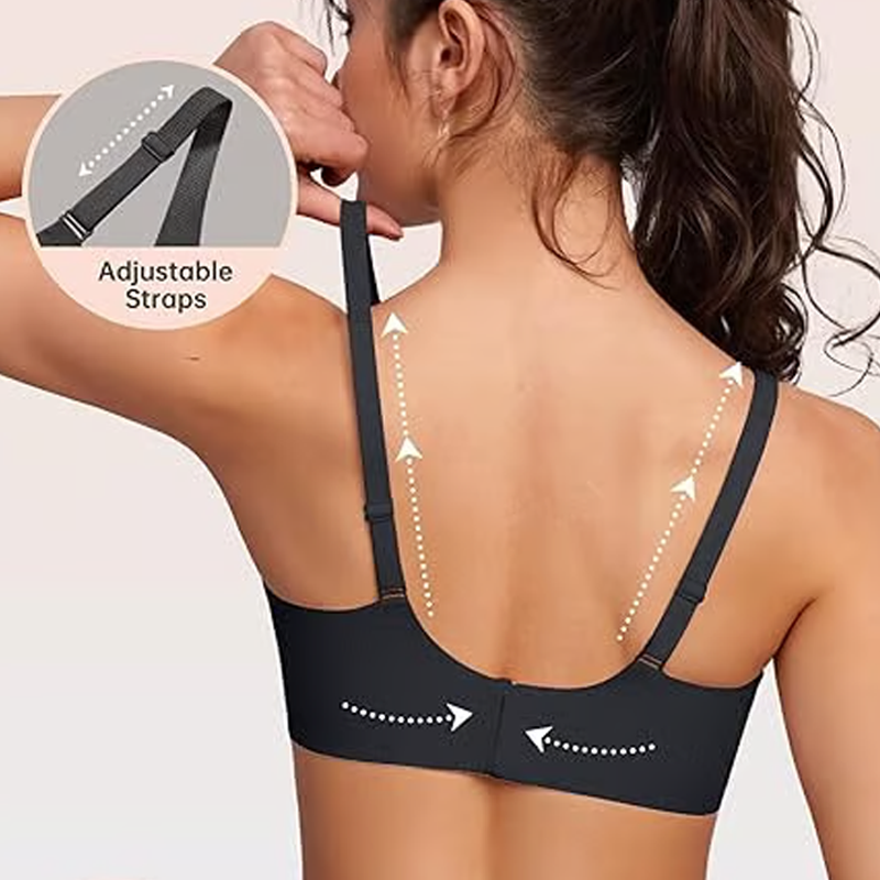 🎁🔥Bekväma trådlösa BH:ar för kvinnor Push-up-BH:ar Sömlösa T-shirt-BH:ar BH:ar med djup V-ringning för vardagsbruk-3